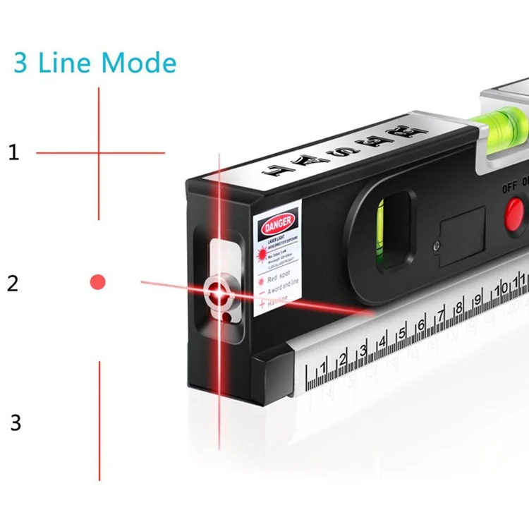 Laser Level with Tape Measure Pro 4 (100cm) / Level Bubbles with LED Light, LV-04(Black) - Image 5