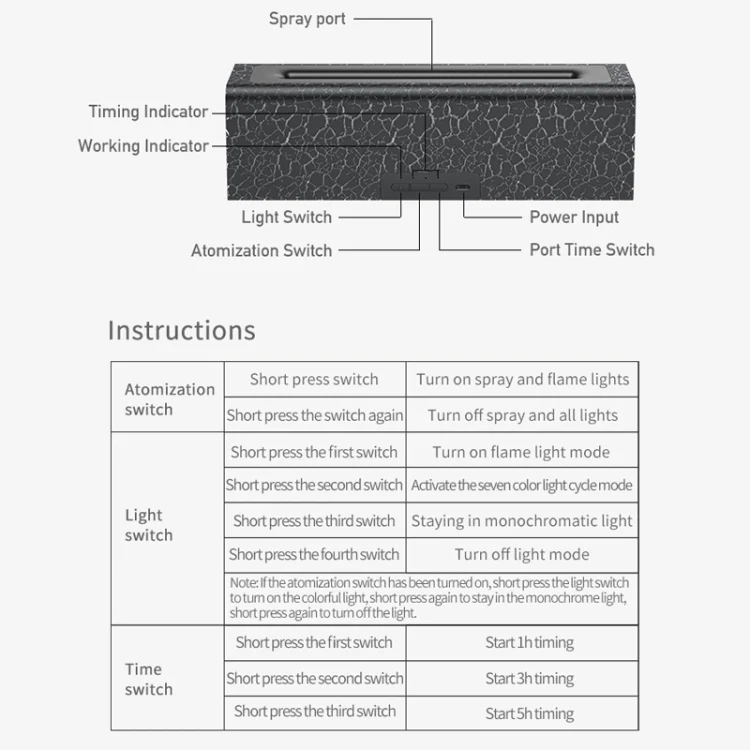 Lava Flame Aromatherapy Machine Air Atomizing Humidifier With Colorful Light, Model: DQ709 PRO Black - Image 9