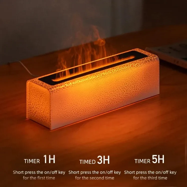 Lava Flame Aromatherapy Machine Air Atomizing Humidifier With Colorful Light, Model: DQ711 Pro White - Image 4