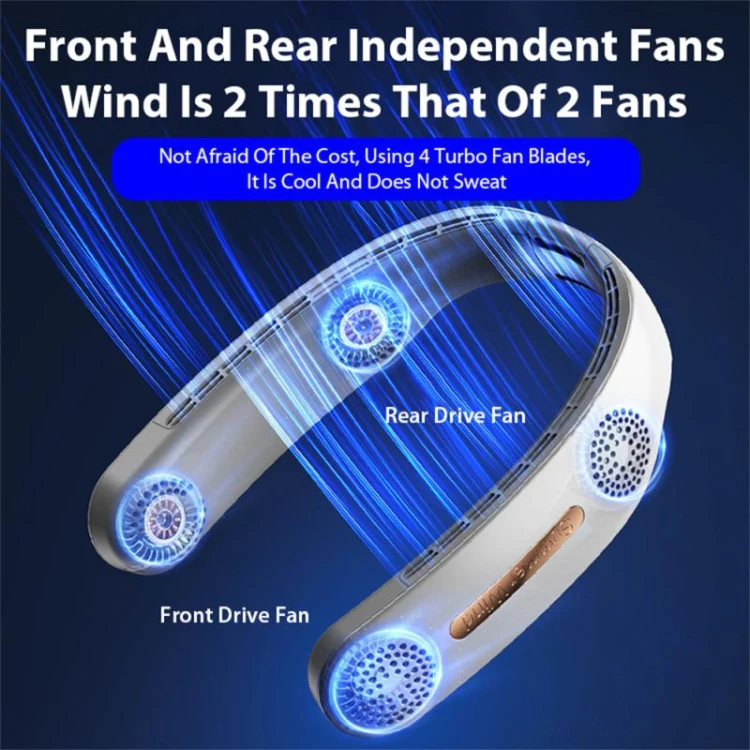 Lazy Hanging Neck Fan Bladeless Silent Sports Fan,Model: A306 Four -core 4000 mAh Pink - Image 4