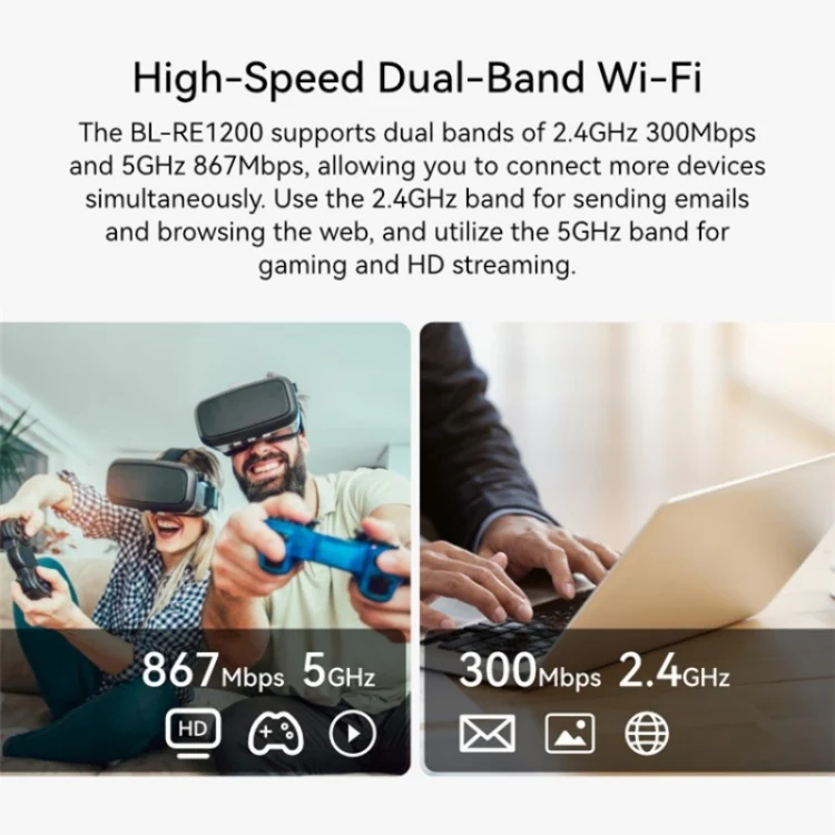 LB-LINK RE1200 1200M Dual Band WiFi Signal Amplifier Booster Wireless Repeater Extender - Image 5