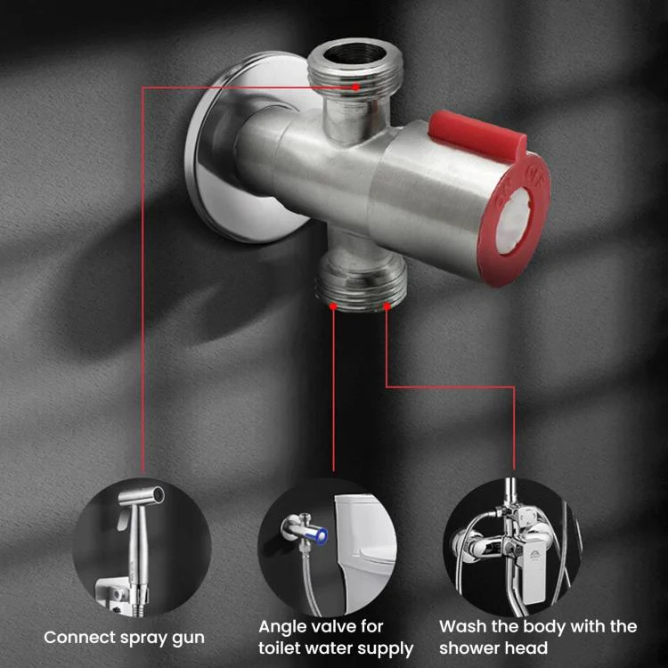 Lc040 High Pressure Toilet Sprayer For Bathroom Household Pressure-Enhanced Shower Head, Spec: Sprinkler+2m Water Pipe+Drilling Base - Image 4