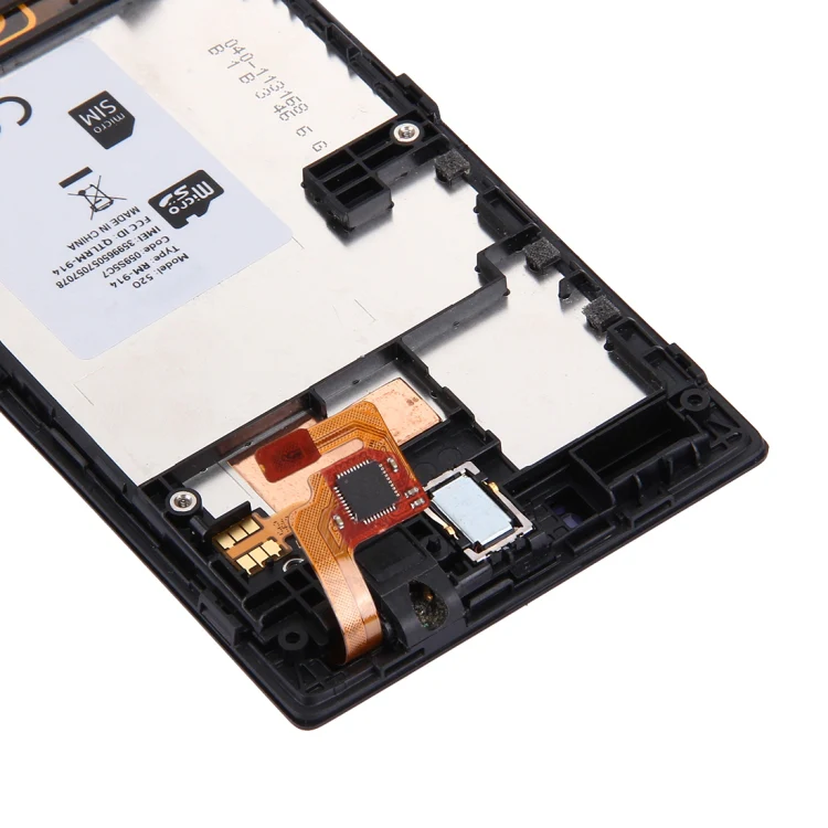 LCD Display + Touch Panel with Frame for Nokia Lumia 520(Black) - Image 4