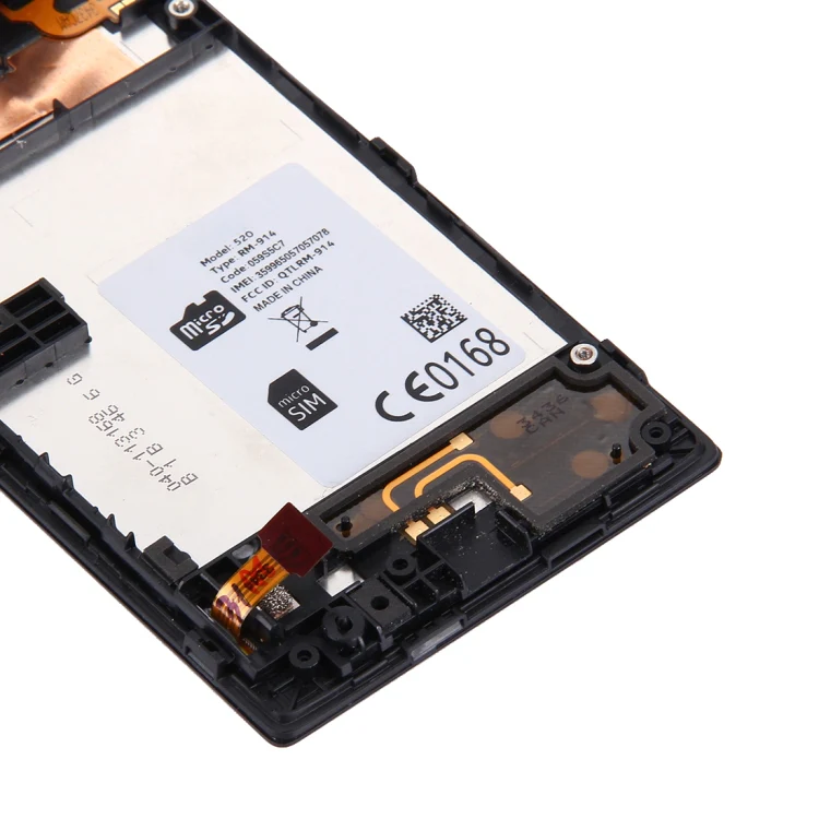 LCD Display + Touch Panel with Frame for Nokia Lumia 520(Black) - Image 5