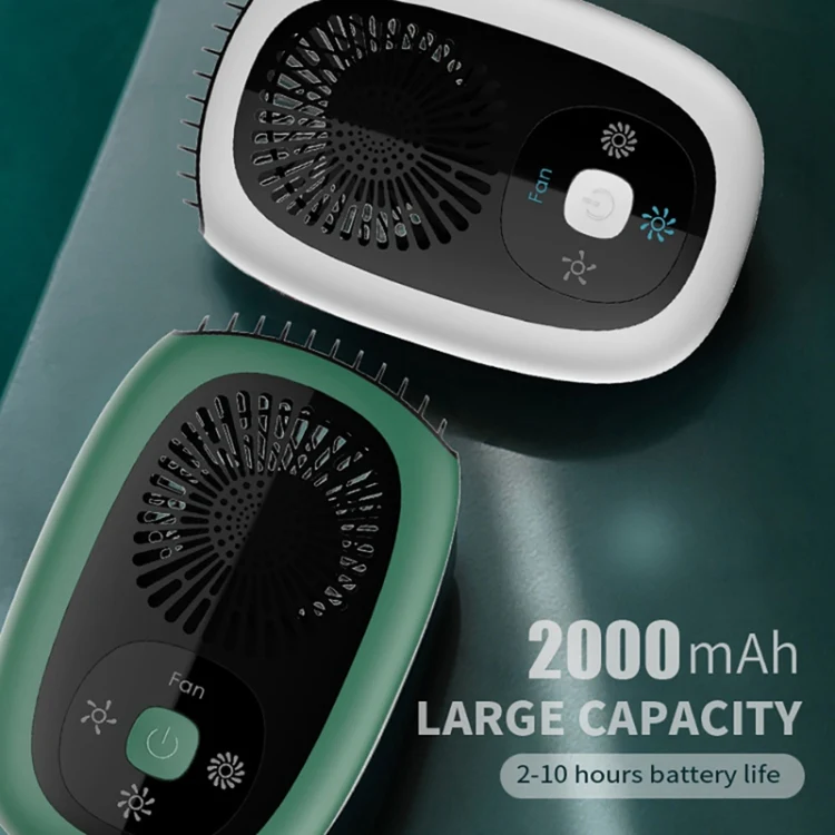 Leafless Hanging Neck Fan Mini Handheld Fan USB Rechargeable Fan With Negative Ions Green - Image 7