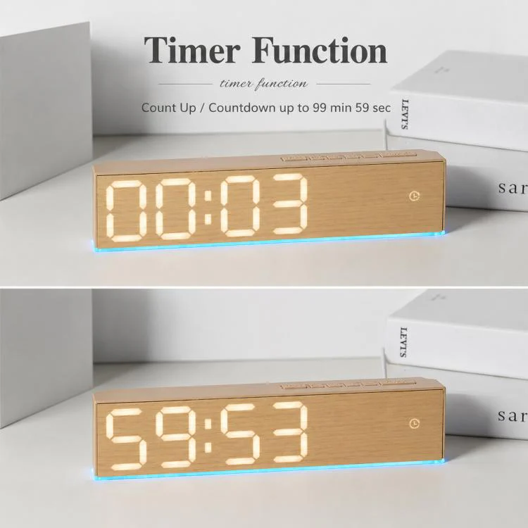 LED Digital Alarm Clock With Temperature Display DST Dual Alarm 6665B Fabric Texture - Image 5
