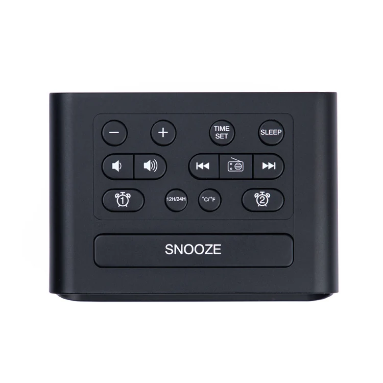 LED Digital Bedroom Alarm Clock With USB Charging Port Clock Radio Temperature Electronic Platform Clock, Specification: UK Plug(Black) - Image 4