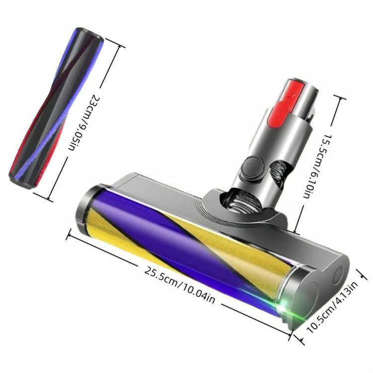 LED Fluffy Slim Set For Dyson V7 V8 V10 V11 V15 Soft Cleaner Head With Carbon Fiber Bristle Roller Kit - Image 8