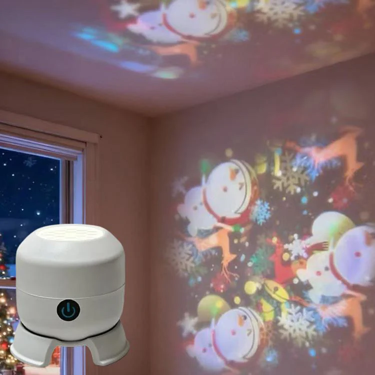 LED Projector Light 16 Patterns Rotating Stage Lamp With Adjustable Base, Style: Rechargeable+Touch Switch Christmas Series