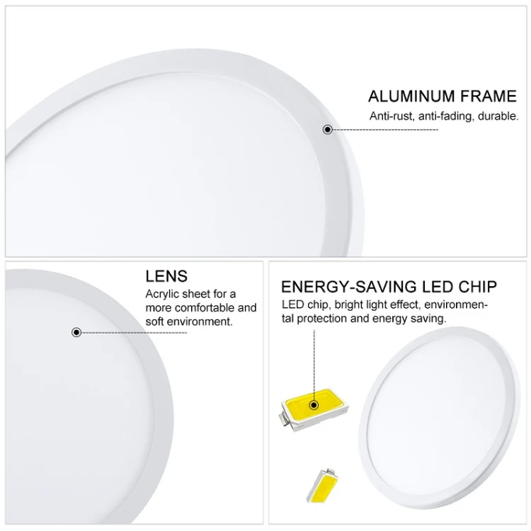 LED Round Ultra-thin Downlight Adjustable Recessed Panel Light, Power Source: 20W(White light) - Image 7