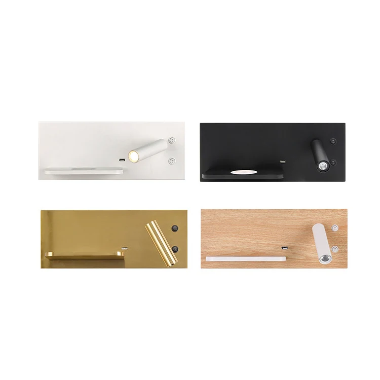 Left Wireless Wall Lamp USB 5V Charger Wall Lights Hotel Headboard Reading Lighting Spot Luminaire Lamp(Matt White) - Image 2