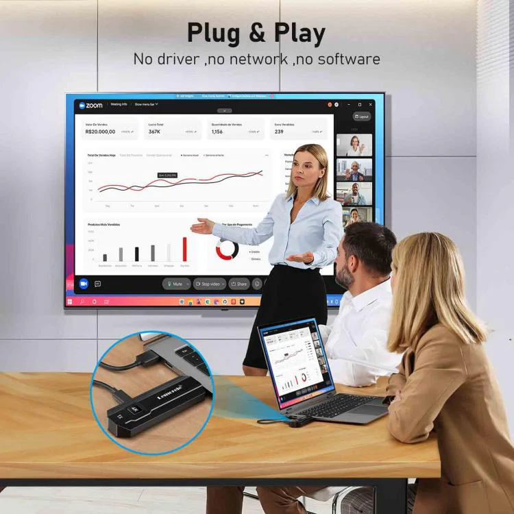 Lemorele P50 1 Receiver 8 Transmitters HDMI-compatible Wireless Set 4K 50M WiFi Presentation Adapter - Image 5