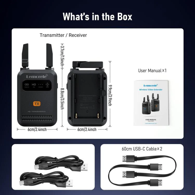 Lemorele R5000 Wireless Video Transmitter 1 In 1 Loop Out 1TX To 4RX 1080P 200M HDMI-compatible Extender - Image 14