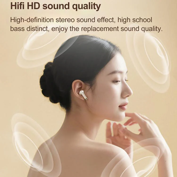 Lenovo EA166 TWS ENC Noise Reduction Semi-in-ear Wireless Bluetooth Earphone(Beige) - Image 3