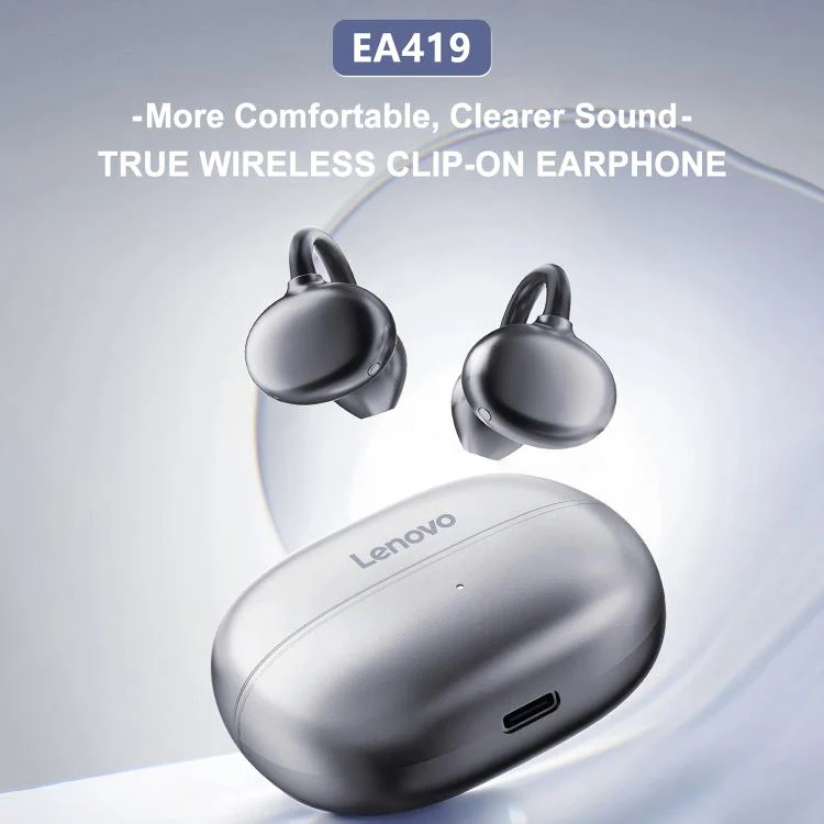 Lenovo EA419 Open Ear Clip-On True Wireless Bluetooth Earphone(Black) - Image 2