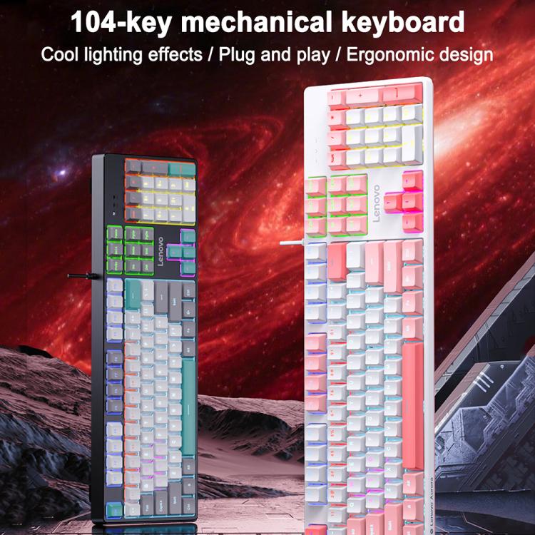 Lenovo GK10 RGB 104 Keys Wired Mechanical Keyboard, Type:Blue Axis(Cherry White) - Image 3