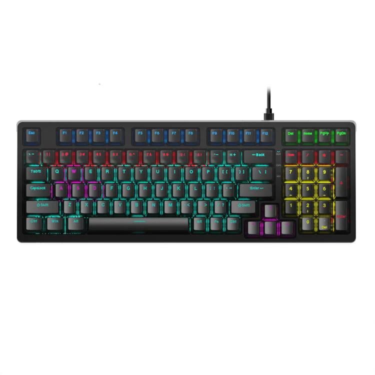 Lenovo GK10 RGB 98 Keys Wired Mechanical Keyboard, Type:Blue Axis(Black)