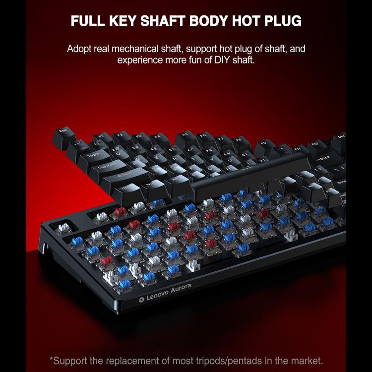 Lenovo GK10 RGB 98 Keys Wired Mechanical Keyboard, Type:Tea Axis(Black) - Image 4