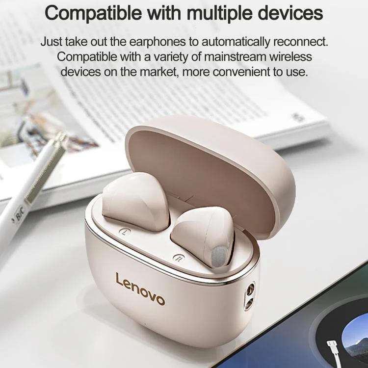 Lenovo TA120 TWS AI Noise Reduction Semi-in-ear Wireless Bluetooth Earphone(Black) - Image 5