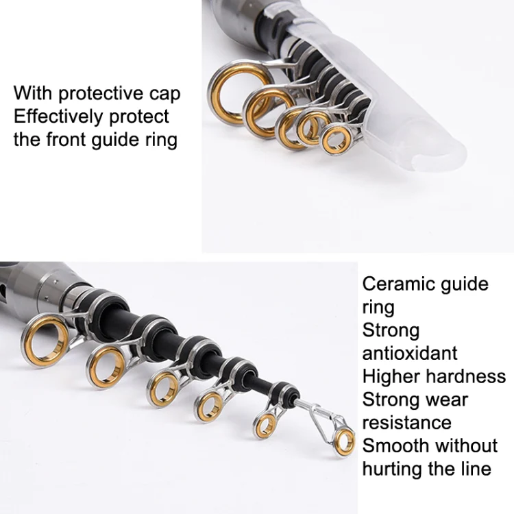 LEO 27593 Carbon Mini Fishing Rod Shrink Handle Throwing Poles, Length: 1.8m - Image 5