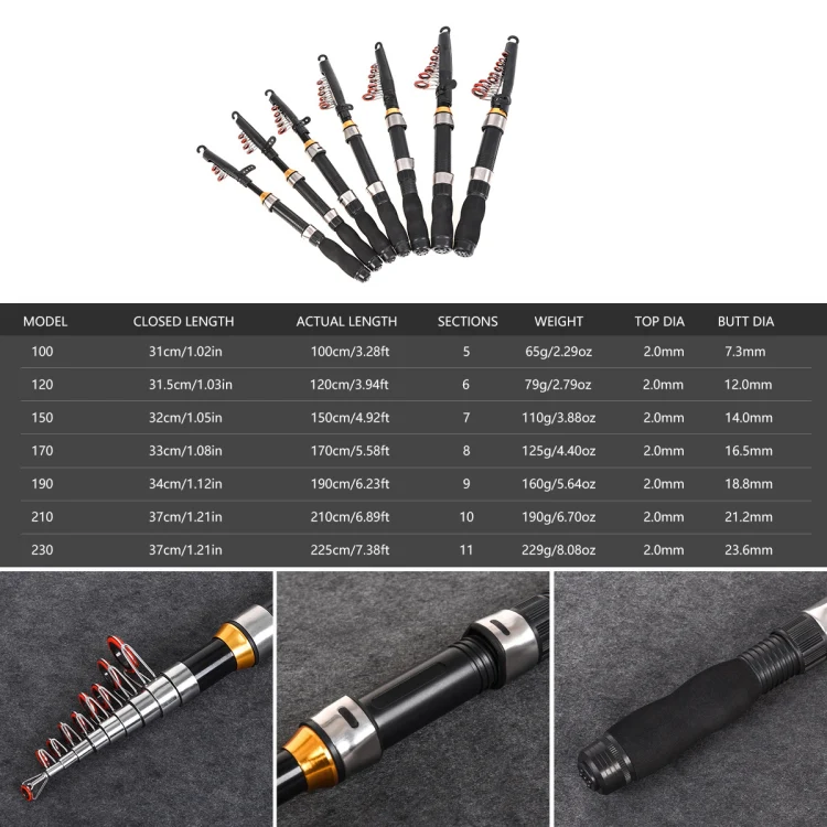 LEO 28049 Mini Sea Fishing Rod Luya Ice Fishing Rod, Length: 2.1m - Image 7