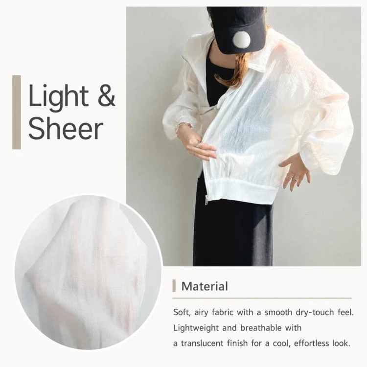 Lightweight Hooded Sun Protection Women Coat, Size:Free Size(Black) - Image 6