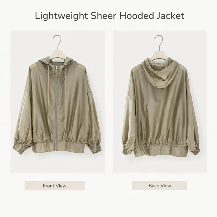 Lightweight Hooded Sun Protection Women Coat, Size:Free Size(Navy Blue) - Image 9