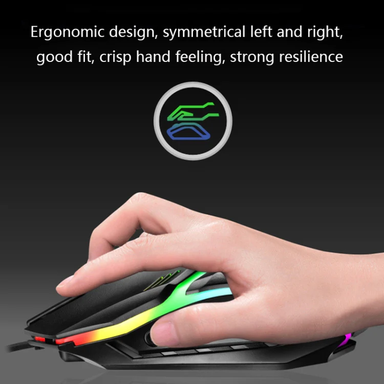 LIMEIDE GTX300 104 Keys Retro Round Key Cap USB Wired Mouse Keyboard, Cable Length: 1.4m, Colour: Punk Set Black - Image 7