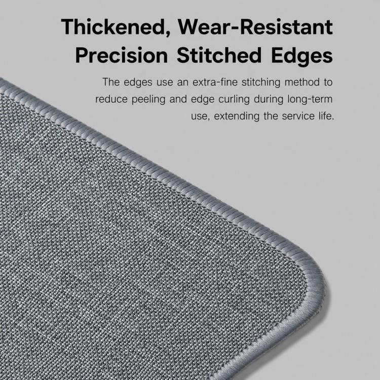 Linen Desk Pad Non Slip Rubber Keyboard Mouse Mat for Home Office Desktop Protector Stitched Edges, Size: 250x300x4mm(Beige) - Image 6