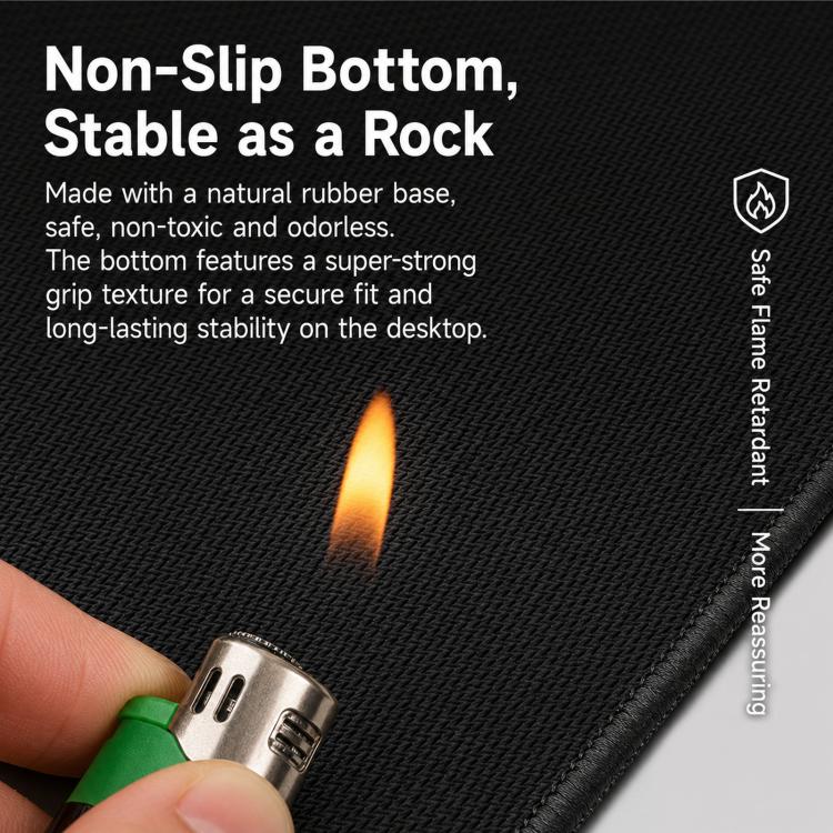 Linen Desk Pad Non Slip Rubber Keyboard Mouse Mat for Home Office Desktop Protector Stitched Edges, Size: 900x400x4mm(Deep Coffee) - Image 7