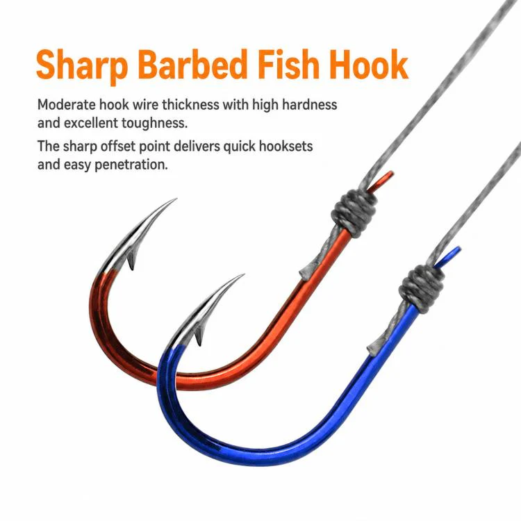 LINNHUE 4pcs /Box Carp Fishing Hooks Hand Tied High Carbon Steel Chinu Hooks With Bait Spring, Spec: No. 1.0(Black) - Image 3