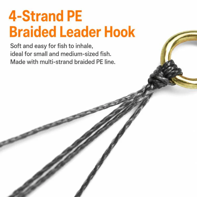 LINNHUE 4pcs /Box Carp Fishing Hooks Hand Tied High Carbon Steel Chinu Hooks With Bait Spring, Spec: No. 1.0(Red) - Image 4