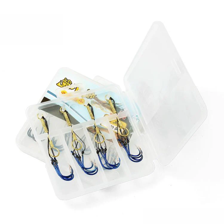 LINNHUE 4pcs /Box Carp Fishing Hooks Hand Tied High Carbon Steel Chinu Hooks With Bait Spring, Spec: No. 2.0(Blue) - Image 8