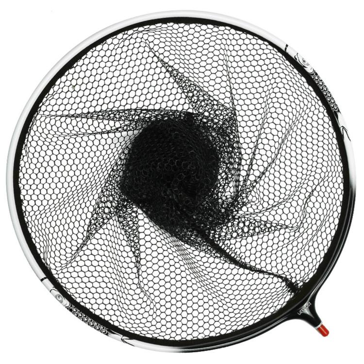 LINNHUE Titanium Alloy Fishing Landing Net Head Rubber Coated Snagless Mesh Dip Net Replacement, Spec: 35cm Light Fine Mesh