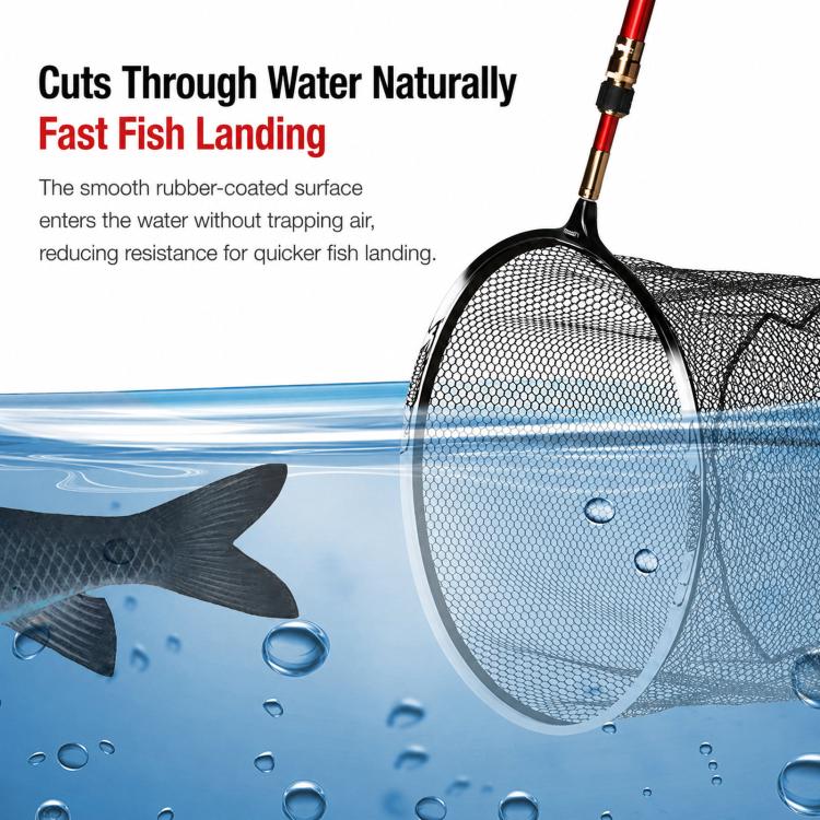 LINNHUE Titanium Alloy Fishing Landing Net Head Rubber Coated Snagless Mesh Dip Net Replacement, Spec: 40cm Coarse Mesh - Image 3