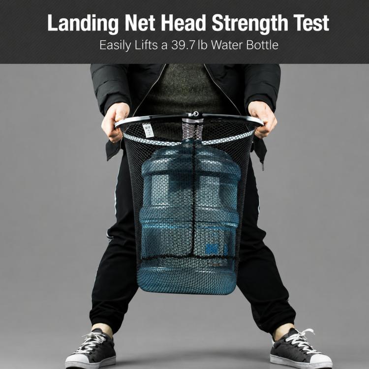 LINNHUE Titanium Alloy Fishing Landing Net Head Rubber Coated Snagless Mesh Dip Net Replacement, Spec: 45cm Coarse Mesh - Image 7