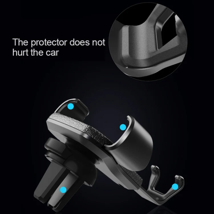 Litchi Texture Gravity Car Mount Phone Holder (Black) - Image 10