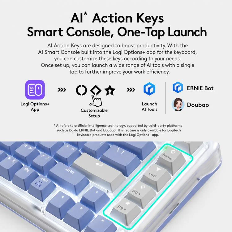 Logitech ALTO KEYS K75M Amber Series Custom Tri-Mode Wireless Mechanical Keyboard(Black) - Image 9