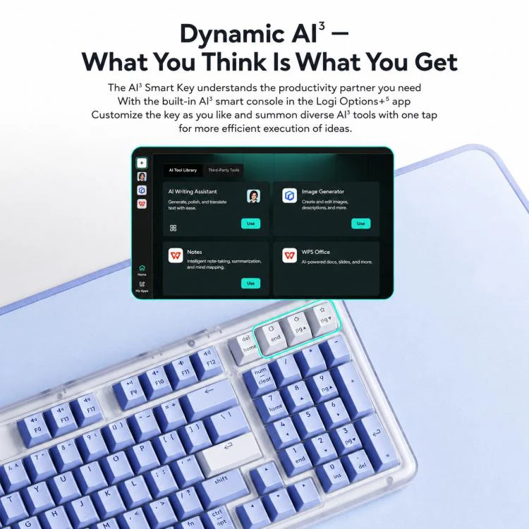 Logitech ALTO KEYS K98M Plus Custom Tri-Mode Wireless Mechanical Keyboard(White) - Image 10
