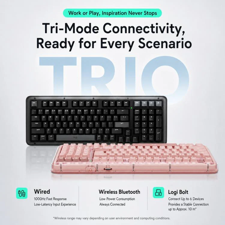 Logitech ALTO KEYS K98S Plus Custom Tri-Mode Wireless Mechanical Keyboard(Black) - Image 4