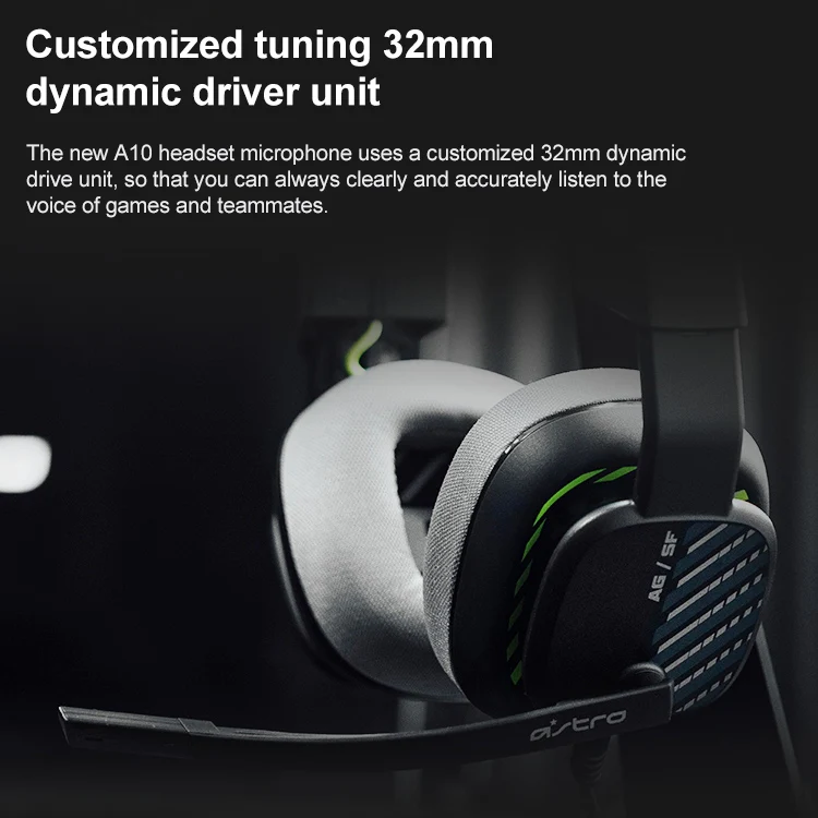 Logitech Astro A10 Gen 2 Wired Headset Over-ear Gaming Headphones (Black) - Image 5
