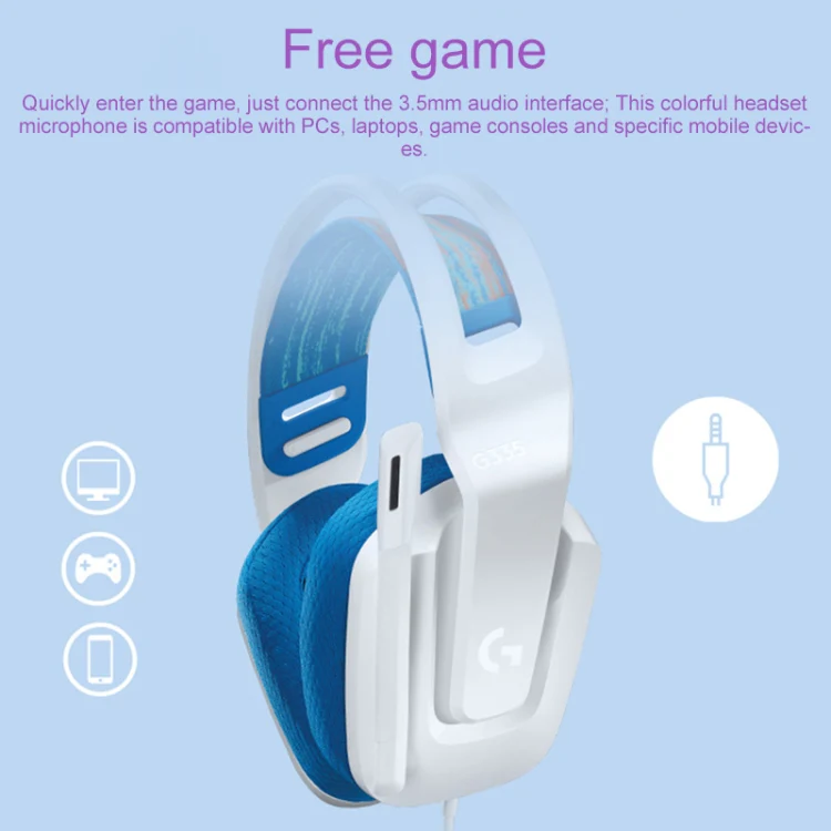 Logitech G335 Foldable Wired Gaming Headset with Microphone (Green) - Image 7