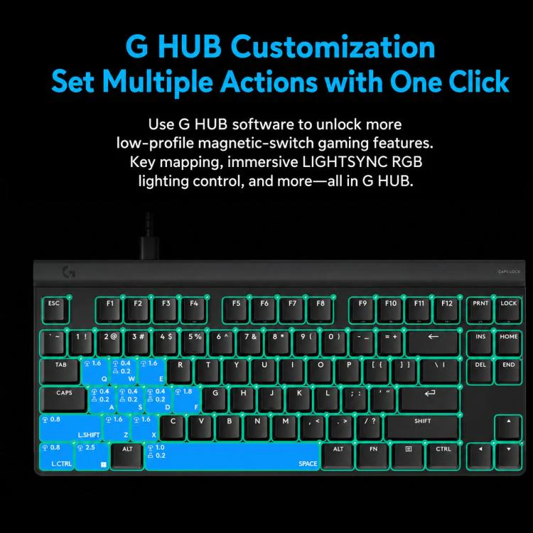 Logitech G515 RAPID TKL Magnetic Switches Wired Gaming Keyboard(Black) - Image 9
