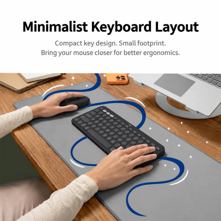 Logitech K390 Ultra-thin Portable Wireless Bluetooth Keyboard(Black) - Image 11