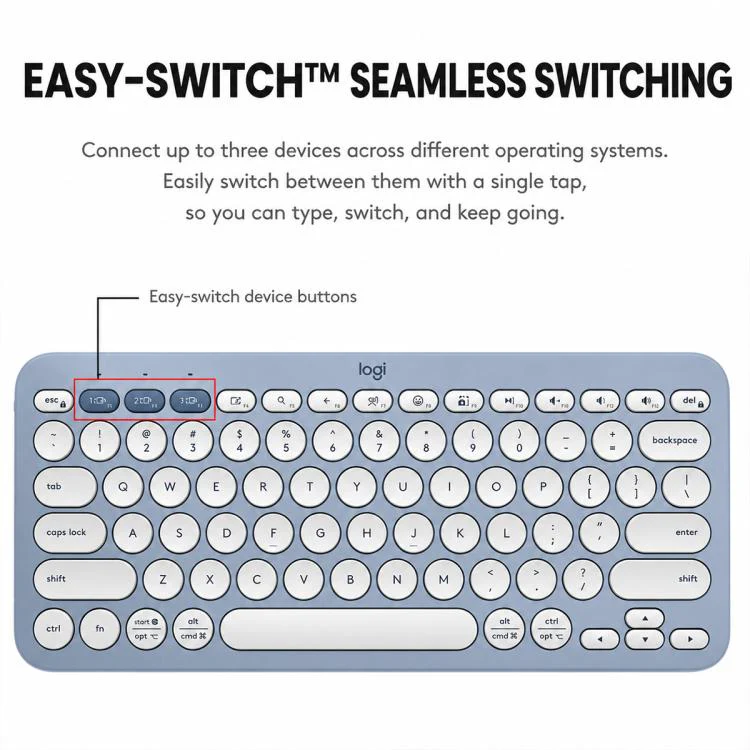 Logitech K390 Ultra-thin Portable Wireless Bluetooth Keyboard(Black) - Image 7