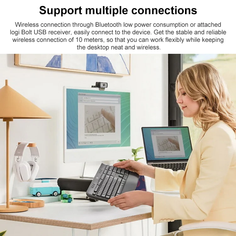 Logitech K650 Wireless Bluetooth Dual Mode Silent Keyboard (Black) - Image 5