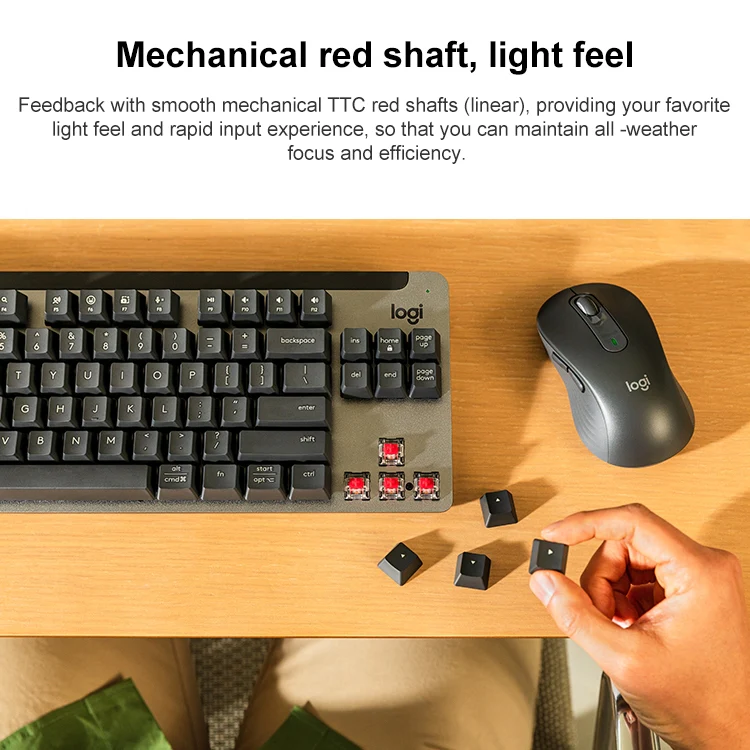 Logitech K855 Wireless Bluetooth Dual Mode Silent Mechanical Keyboard (Black) - Image 5