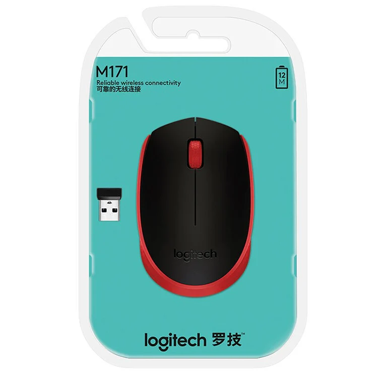 Logitech M171 1000DPI USB Wireless Mouse with 2.4G Receiver (Red) - Image 4