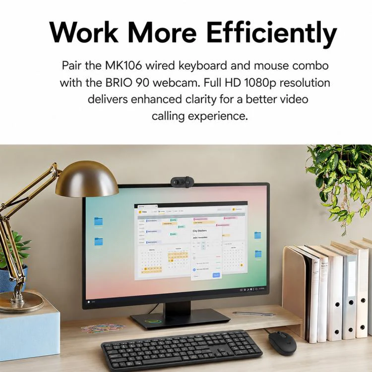 Logitech MK106 Wired Keyboard and Wired Mouse Combo(Black) - Image 3
