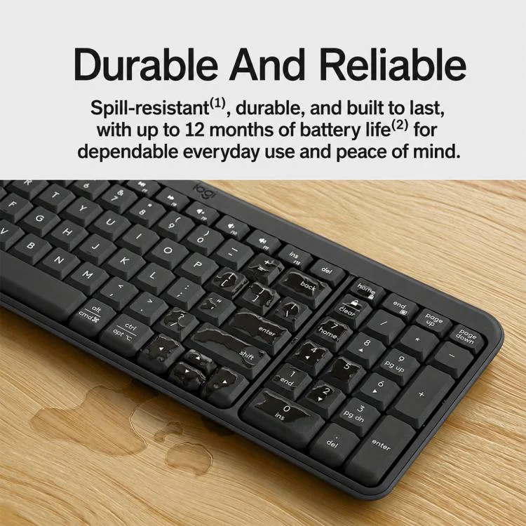Logitech MK251 Wireless Bluetooth Keyboard and Mouse Combo(Black) - Image 5